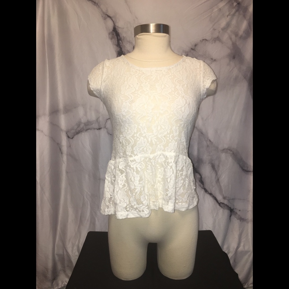Lace Peplum Top